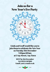 new year clock party invitations