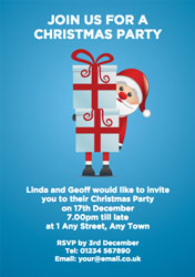 santa with presents party invitations