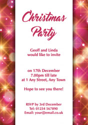 christmas sparkles party invitations