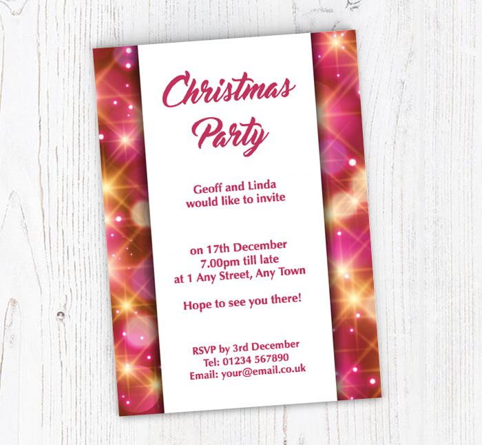 christmas sparkles party invitations