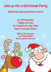 rudolph and santa party invitations