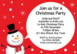 snowman party invitations