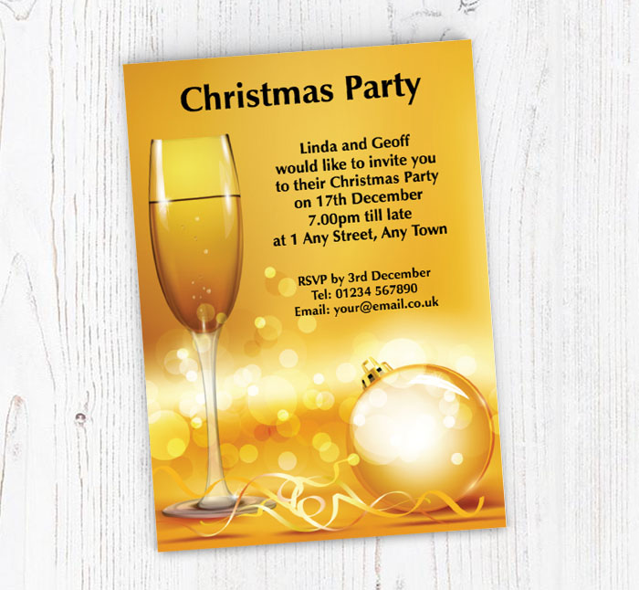 christmas champagne invitations