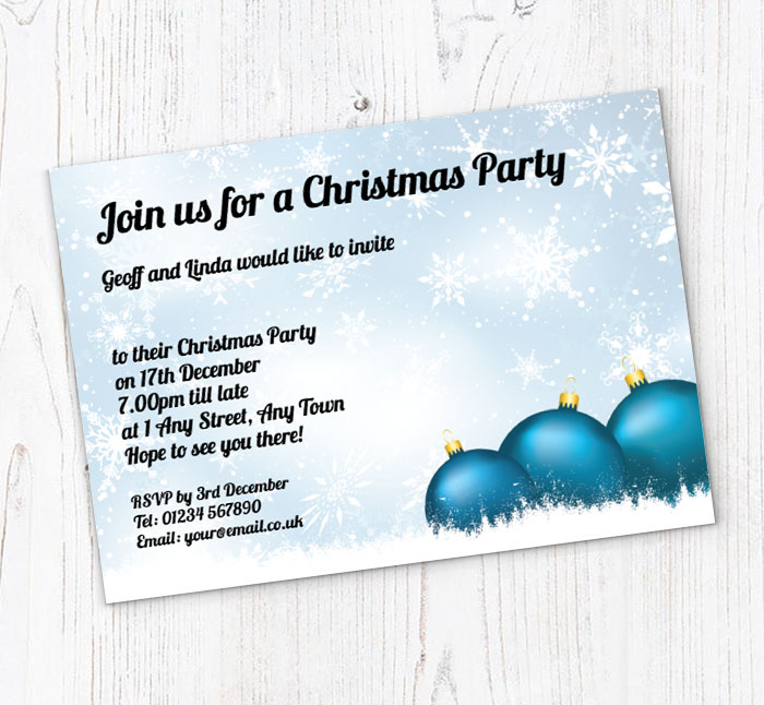 christmas ornaments invitations