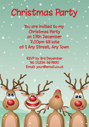 singing reindeer party invitations