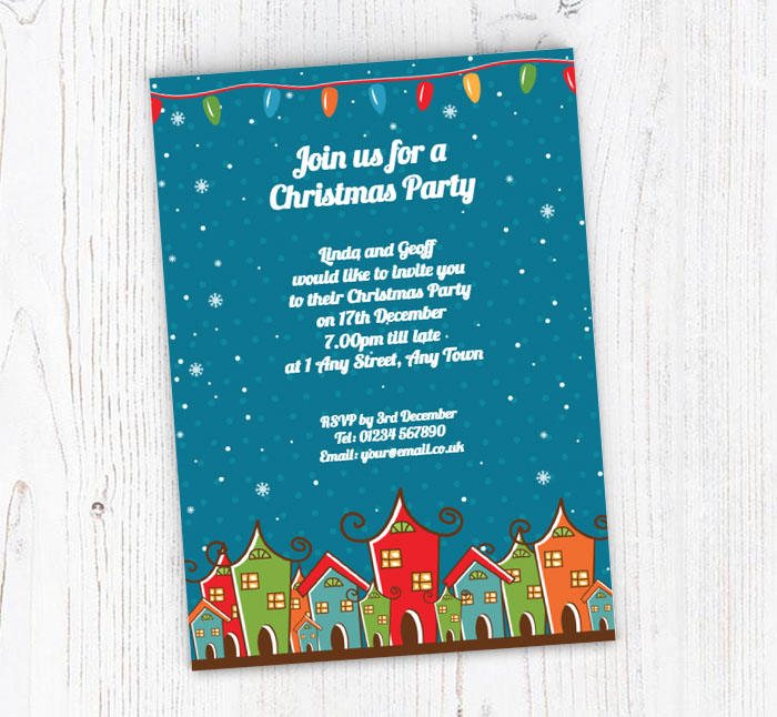 christmas town party invitations