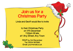 santa hat party invitations