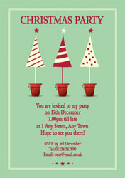 three xmas trees party invitations