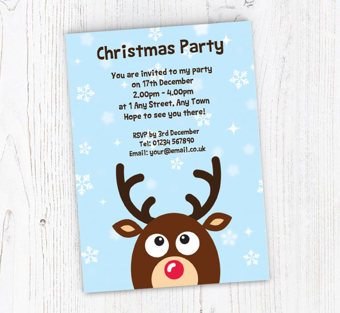 rudolph party invitations