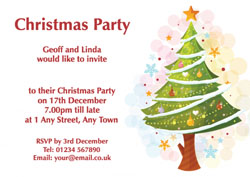 christmas tree party invitations