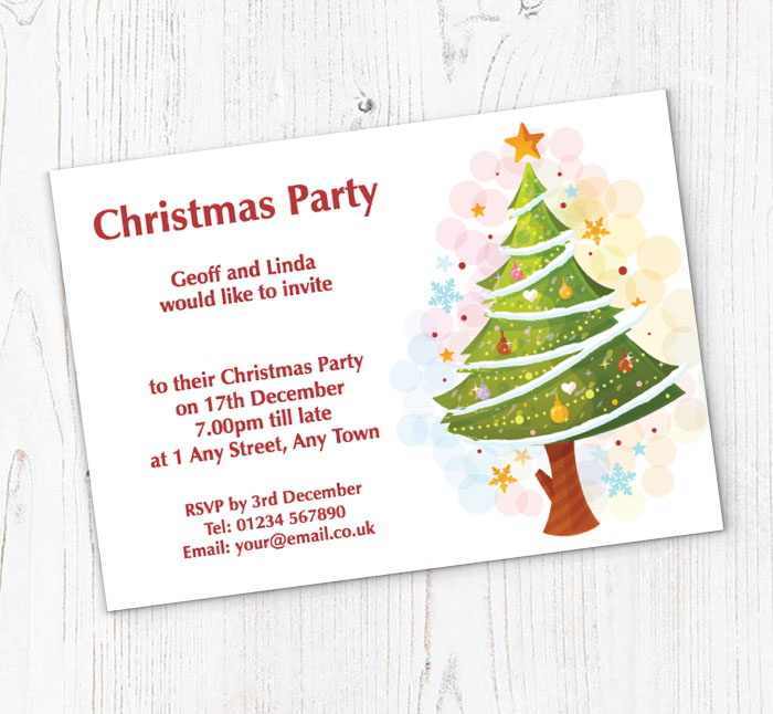 christmas tree party invitations