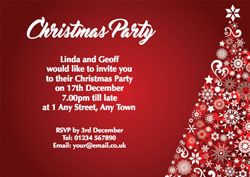 red xmas tree party invitations