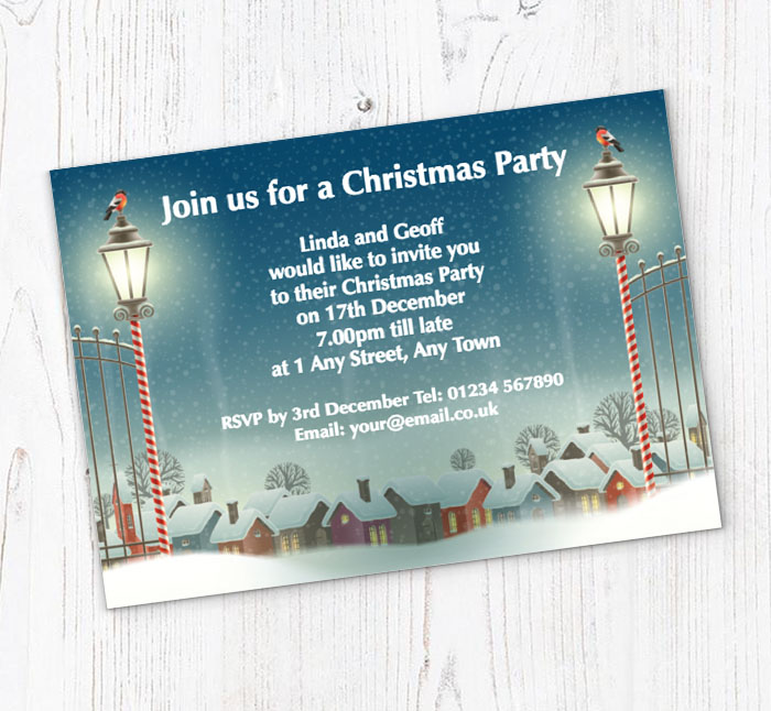 street lanterns party invitations