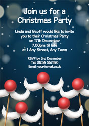 santa moustaches party invitations