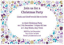 christmas icons party invitations