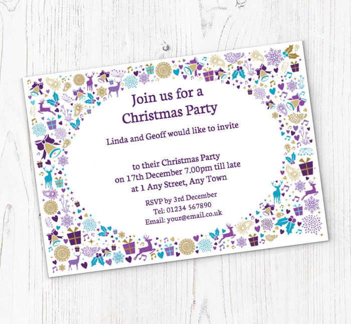 christmas icons party invitations