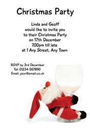 santa glass party invitations