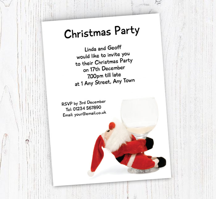 santa glass party invitations