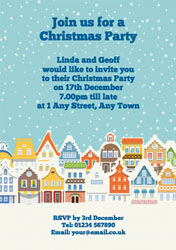 christmas houses party invitations