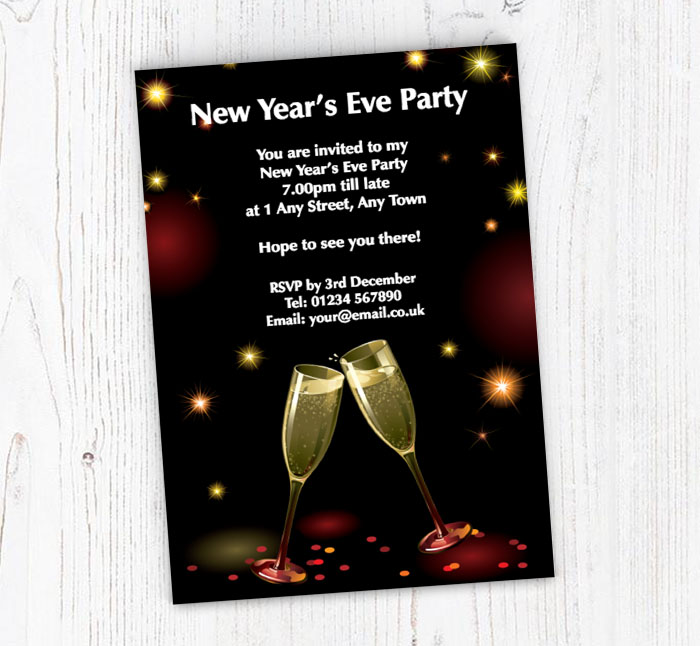 champagne flutes party invitations