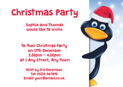 christmas penguin party invitations