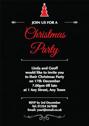 black and red christmas invitations