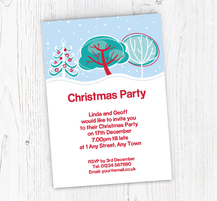 deep snow party invitations
