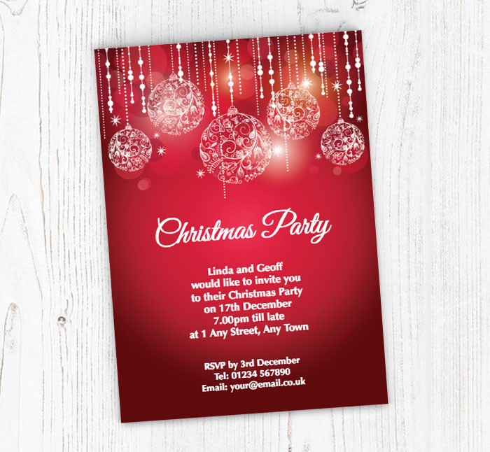 christmas sparkle party invitations
