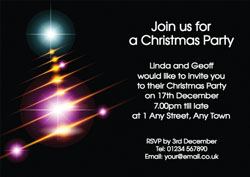 glowing christmas tree invitations