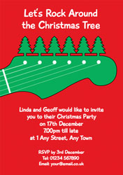 christmas guitar party invitations