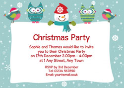 owls and robins party invitations
