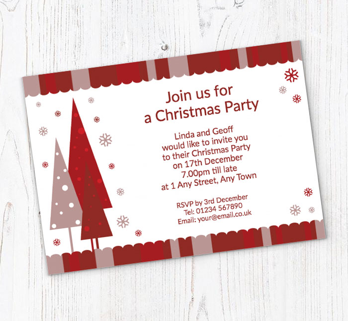 burgundy christmas party invitations
