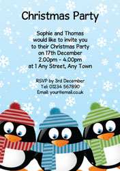 penguins party invitations