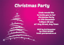 sparkling christmas tree invitations