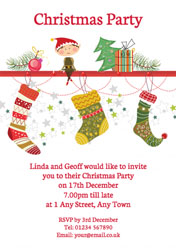 elf and stockings party invitations