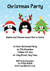 fancy dress penguins party invitations