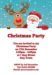 rudolph and santa sign invitations