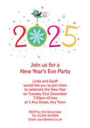 new year bird party invitations