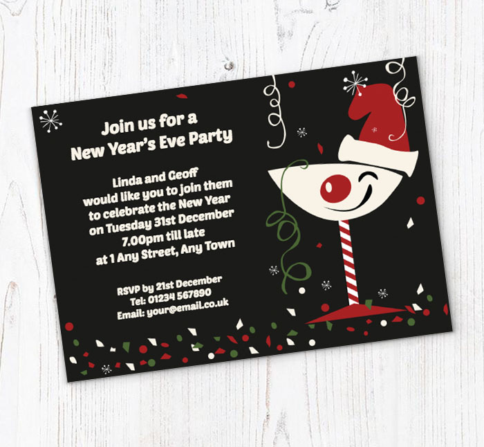 christmas glass party invitations