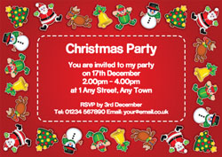 christmas characters party invitations