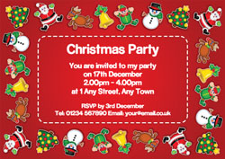 christmas characters party invitations