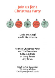 five baubles party invitations