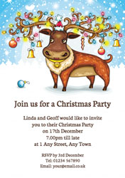 illuminated rudolph party invitations