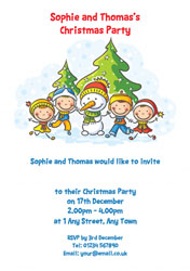 snowman and children invitations