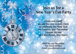 new years bauble party invitations