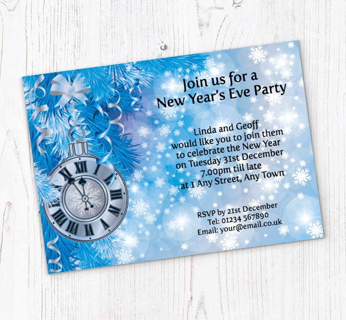 new years bauble party invitations