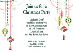 christmas beads party invitations