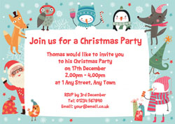 christmas animals party invitations