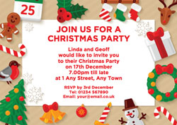christmas elements party invitations
