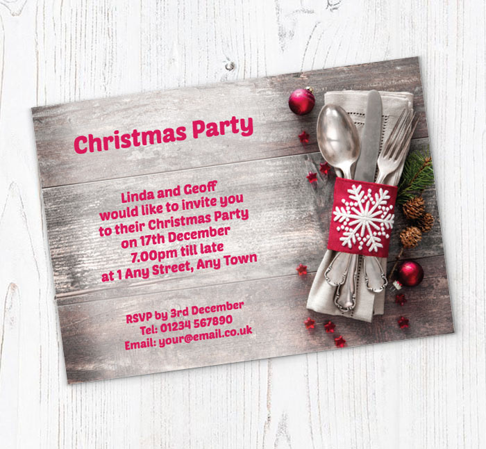 place setting party invitations